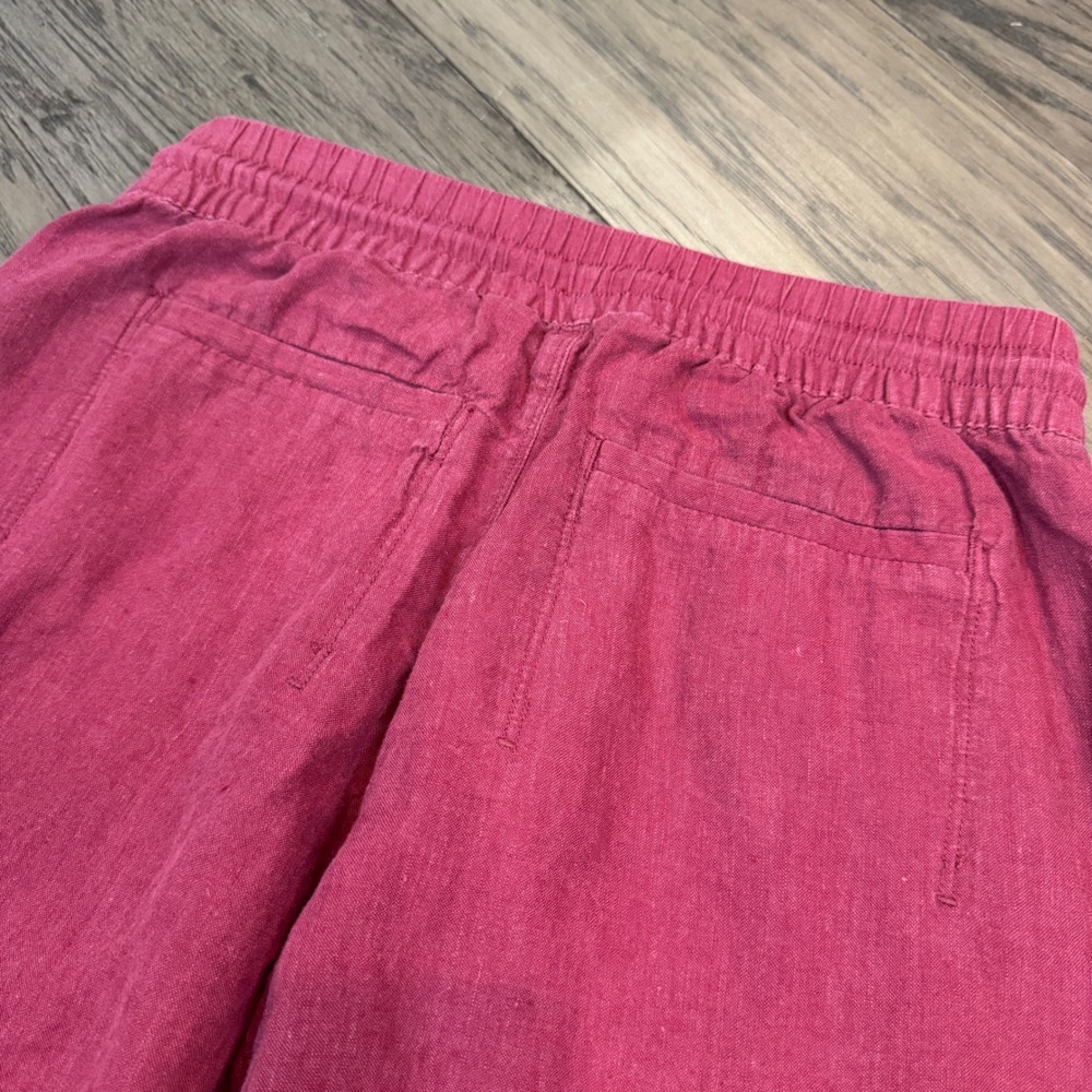 Athleta 100% Linen Pants‎ Womens 4P Petite Wide Leg Drawstring Pockets - Picture 10 of 10